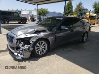 2016 Infiniti Q50 Premium with VIN JN1EV7AP3GM303453, listed as a Copart auction lot 61291785 with 55,329 mi miles and Salvage title. Bid and sale history available at DreamBid. Image 1.