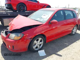 2008 Kia Spectra with VIN KNAFE161585012982, listed as a IAAI auction lot 41988200 with 159,875 mi miles. Bid and sale history available at carsss.com. Image 2.