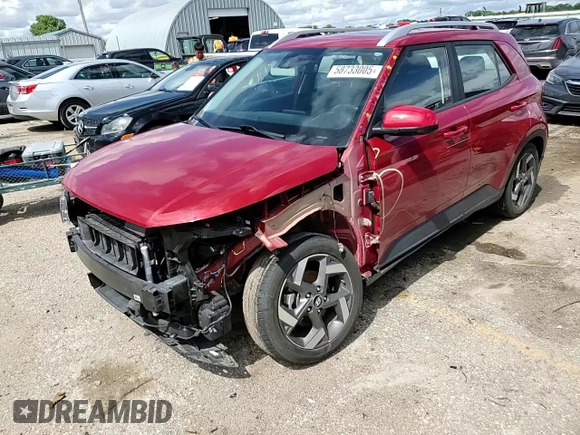 2022 Hyundai Venue SEL with VIN KMHRC8A37NU153413, listed as a Copart auction lot 58733005 with 15,365 mi miles and Salvage title. Bid and sale history available at DreamBid. Image 14.