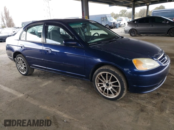 2001 Honda Civic EX with VIN 2HGES26721H552226, listed as a Copart auction lot 49533075 with 175,655 mi miles and Clean Title. Bid and sale history available at carsss.com. Image 4.