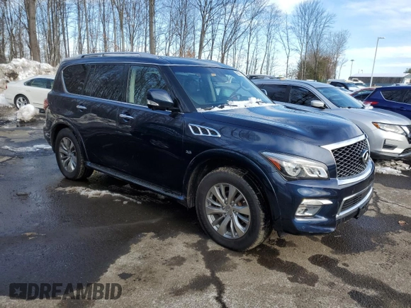 2017 Infiniti QX80 Signature Edition with VIN JN8AZ2NE2H9154280, listed as a Copart auction lot 45963185 with 91,702 mi miles and Clean Title. Bid and sale history available at carsss.com. Image 4.