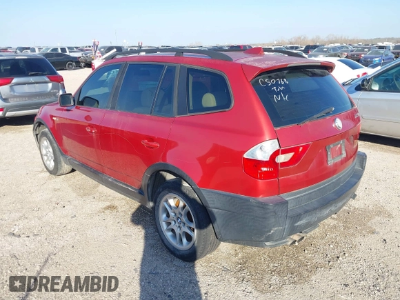 2005 BMW X3 2.5i with VIN WBXPA73495WC50768, listed as a IAAI auction lot 41574034 with 192,627 mi miles. Bid and sale history available at carsss.com. Image 3.