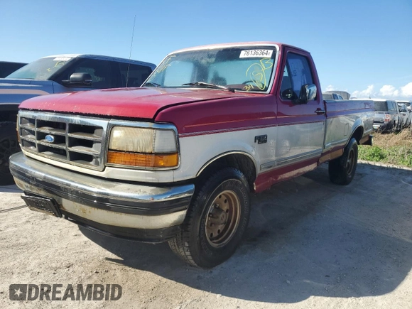 1994 Ford F-150 with VIN 1FTEF15N8RNB24452, listed as a Copart auction lot 76136364 with 138,419 mi miles and Non Repairable. Bid and sale history available at carsss.com. Image 1.