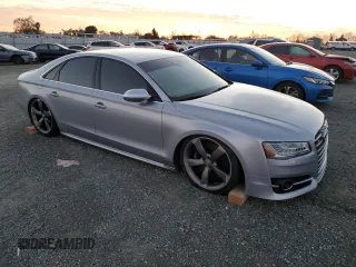 2015 Audi S8 with VIN WAUK2AFD6FN011936, listed as a Copart auction lot 41606215 with 40,260 mi miles and Salvage Title. Bid and sale history available at carsss.com. Image 4.