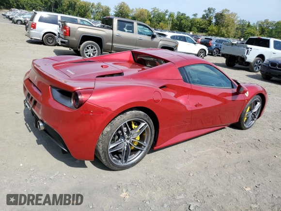 2019 Ferrari 488 z VIN ZFF80AMA4K0238692, wystawiony jako Copart lot #72172804 z przebiegiem Nie podano mil oraz Szkoda całkowita • Salvage title. Historia ofert i sprzedaży dostępna na DreamBid. Obrazek 3.