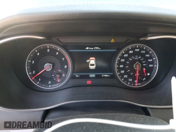 2019 Genesis G70 2.0T Sport with VIN KMTG24LA8KU016531, listed as a Copart auction lot 75009544 with 21,486 mi miles and Salvage Title. Bid and sale history available at carsss.com. Image 9.