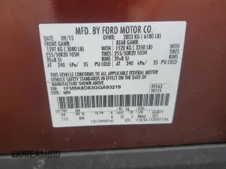 2016 Ford Explorer XLT z VIN 1FM5K8D83GGA93219, wystawiony jako Copart lot #58828405 z przebiegiem 134 961 mil mil oraz Szkoda całkowita • Salvage title. Historia ofert i sprzedaży dostępna na DreamBid. Obrazek 13.