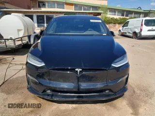 2022 Tesla Model X with VIN 7SAXCDE55NF341925, listed as a Copart auction lot 47607595 with Not Provided miles and Salvage Title. Bid and sale history available at DreamBid. Image 5.