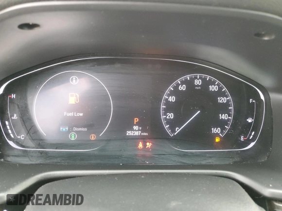 2019 Honda Accord Touring with VIN 1HGCV2F95KA017407, listed as a Copart auction lot 58015325 with 252,387 mi miles and Salvage title. Bid and sale history available at DreamBid. Image 9.