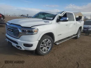 2023 Ram 1500 Longhorn with VIN 1C6SRFKT6PN512147, listed as a Copart auction lot 85702554 with 2,208 mi miles and Salvage title. Bid and sale history available at DreamBid. Image 1.