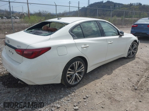 2023 Infiniti Q50 SENSORY with VIN JN1EV7CRXPM540682, listed as a IAAI auction lot 42074399 with 8,086 mi miles. Bid and sale history available at carsss.com. Image 4.