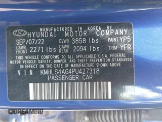2023 Hyundai Elantra SEL z VIN KMHLS4AG4PU427318, wystawiony jako IAAI lot #42052082 z przebiegiem 33 090 mil mil oraz . Historia ofert i sprzedaży dostępna na DreamBid. Obrazek 9.