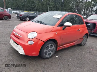 2013 FIAT 500e with VIN 3C3CFFGE6DT727639, listed as a IAAI auction lot 41249805 with 113,538 mi miles. Bid and sale history available at carsss.com. Image 2.