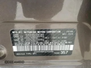 2016 Mitsubishi Outlander SEL z VIN JA4AR4AW5GZ052292, wystawiony jako Copart lot #60345175 z przebiegiem 62 762 mil mil oraz Szkoda całkowita • Salvage title. Historia ofert i sprzedaży dostępna na DreamBid. Obrazek 13.