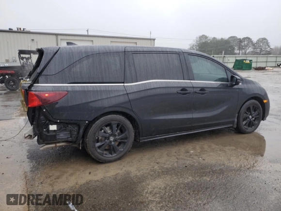 2024 Honda Odyssey Sport with VIN 5FNRL6H72RB059777, listed as a Copart auction lot 45190895 with 7,551 mi miles and Salvage Title. Bid and sale history available at DreamBid. Image 3.