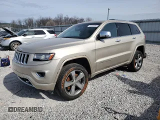 2014 Jeep Grand Cherokee Overland with VIN 1C4RJFCT1EC164988, listed as a Copart auction lot 47444065 with 151,409 mi miles and Salvage Title. Bid and sale history available at carsss.com. Image 1.