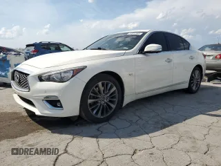 2019 Infiniti Q50 Luxe with VIN JN1EV7AR0KM552352, listed as a Copart auction lot 52812385 with 50,376 mi miles and Salvage Title. Bid and sale history available at carsss.com. Image 1.