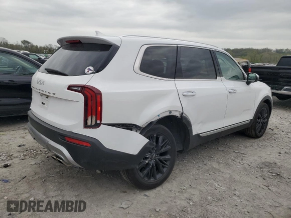 2022 Kia Telluride SX with VIN 5XYP5DHC4NG246878, listed as a Copart auction lot 53705855 with 58,265 mi miles and Salvage title. Bid and sale history available at DreamBid. Image 3.