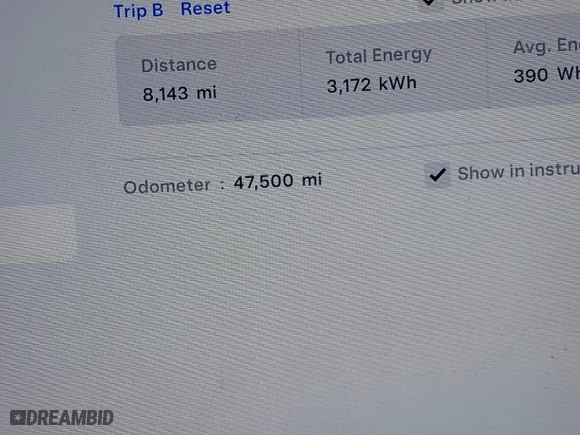 2016 Tesla Model X 70D with VIN 5YJXCAE25GF019550, listed as a IAAI auction lot 41555096 with 47,500 mi miles. Bid and sale history available at carsss.com. Image 14.