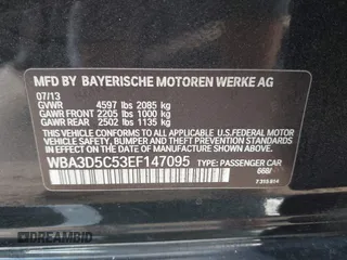 2014 BMW 3 Series 328d xDrive with VIN WBA3D5C53EF147095, listed as a IAAI auction lot 40740496 with 98,834 mi miles. Bid and sale history available at carsss.com. Image 9.