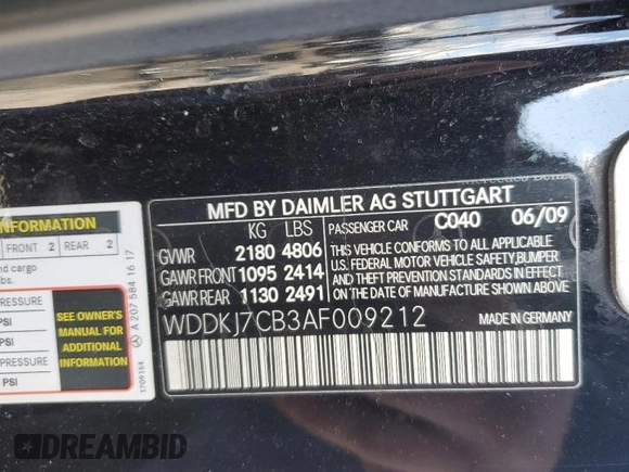 2010 Mercedes-Benz E-Class E 550 with VIN WDDKJ7CB3AF009212, listed as a Copart auction lot 48185345 with 132,734 mi miles and Clean Title. Bid and sale history available at carsss.com. Image 12.