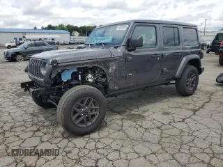 2025 Jeep Wrangler Sport S z VIN 1C4PJXDN0SW521570, wystawiony jako Copart lot #60039565 z przebiegiem 3 083 mil mil oraz Szkoda całkowita • Salvage title. Historia ofert i sprzedaży dostępna na DreamBid. Obrazek 1.