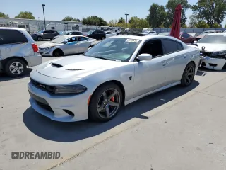 2019 Dodge Charger SRT Hellcat with VIN 2C3CDXL96KH588025, listed as a Copart auction lot 64705614 with 49,659 mi miles and Salvage Title. Bid and sale history available at carsss.com. Image 1.