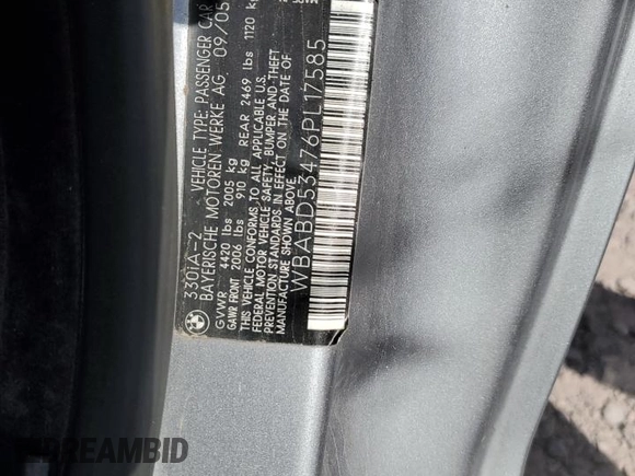 2006 BMW 3 Series 330Ci with VIN WBABD53476PL17585, listed as a Copart auction lot 62957774 with 171,401 mi miles and Salvage Title. Bid and sale history available at carsss.com. Image 12.