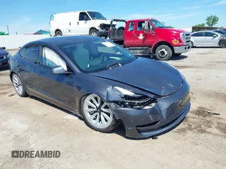 2023 Tesla Model 3 with VIN 5YJ3E1EAXPF617388, listed as a IAAI auction lot 42218748 with Not provided miles and . Bid and sale history available at DreamBid. Image 1.