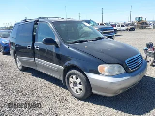 2003 Kia Sedona LX with VIN KNDUP131836369861, listed as a IAAI auction lot 42188770 with 144,280 mi miles and . Bid and sale history available at DreamBid. Image 1.