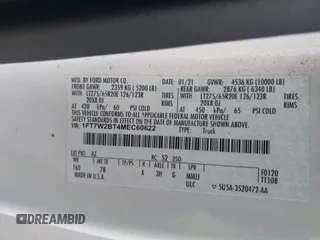 2021 Ford F-250 XL with VIN 1FT7W2BT4MEC60622, listed as a IAAI auction lot 41523519 with 116,037 mi miles and . Bid and sale history available at DreamBid. Image 9.