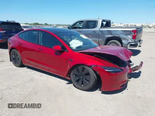 2024 Tesla Model 3 Long Range with VIN 5YJ3E1EB4RF812673, listed as a IAAI auction lot 41851071 with 4,367 mi miles and . Bid and sale history available at DreamBid. Image 1.