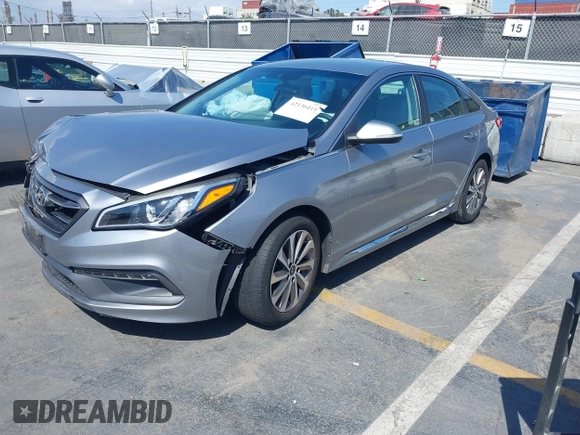 2015 Hyundai Sonata Sport with VIN 5NPE34AF2FH055486, listed as a IAAI auction lot 42136411 with 110,706 mi miles and . Bid and sale history available at DreamBid. Image 17.