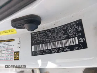 2012 Toyota Prius One with VIN JTDKN3DU6C5435587, listed as a IAAI auction lot 42307227 with 255,905 mi miles and . Bid and sale history available at DreamBid. Image 9.