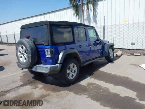 2018 Jeep Wrangler Unlimited Sport S z VIN 1C4HJXDG7JW299534, wystawiony jako IAAI lot #42321004 z przebiegiem 110 206 mil mil oraz . Historia ofert i sprzedaży dostępna na DreamBid. Obrazek 4.