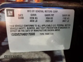 2008 Cadillac CTS RWD z VIN 1G6DV57V480175688, wystawiony jako Copart lot #45856835 z przebiegiem 95 574 mil mil oraz Szkoda całkowita • Salvage title. Historia ofert i sprzedaży dostępna na DreamBid. Obrazek 14.