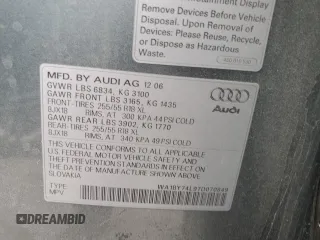 2007 Audi Q7 Premium with VIN WA1BY74L97D070849, listed as a Copart auction lot 48178185 with 223,138 mi miles and Salvage title. Bid and sale history available at DreamBid. Image 13.