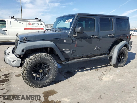 2017 Jeep Wrangler Unlimited Sport with VIN 1C4BJWDG7HL607071, listed as a Copart auction lot 88985355 with 123,795 mi miles and Salvage title. Bid and sale history available at DreamBid. Image 1.