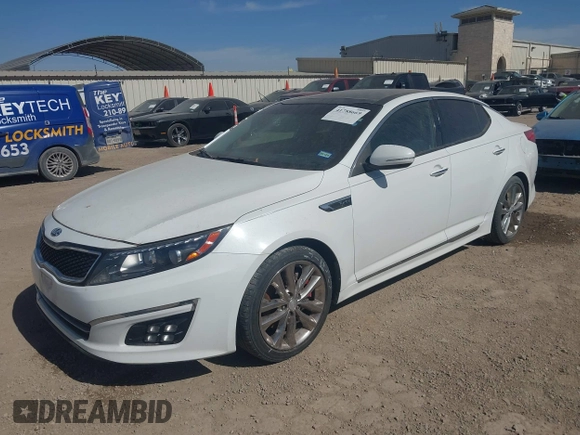 2015 Kia Optima SXL Turbo with VIN 5XXGR4A68FG408140, listed as a IAAI auction lot 41788669 with 110,679 mi miles and . Bid and sale history available at DreamBid. Image 2.