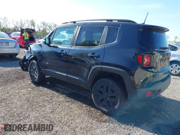 2018 Jeep Renegade Trailhawk with VIN ZACCJBCB7JPH63647, listed as a IAAI auction lot 42103197 with 106,383 mi miles and . Bid and sale history available at DreamBid. Image 3.