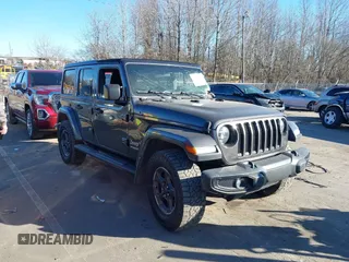 2019 Jeep Wrangler Unlimited Sahara with VIN 1C4HJXEG8KW621176, listed as a IAAI auction lot 41445265 with 96,880 mi miles and . Bid and sale history available at DreamBid. Image 1.