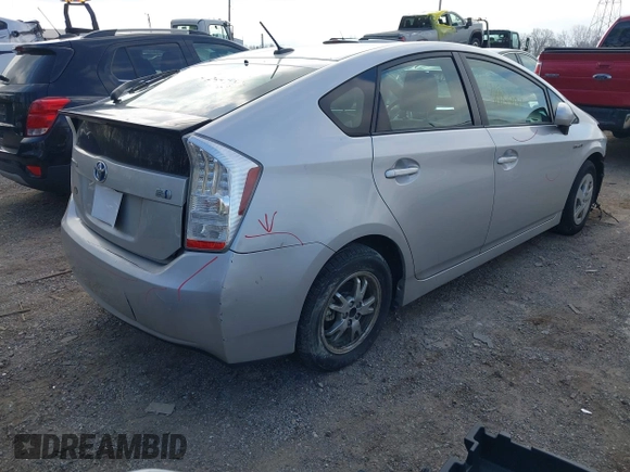 2011 Toyota Prius I with VIN JTDKN3DU9B0268301, listed as a IAAI auction lot 41983104 with 172,883 mi miles. Bid and sale history available at carsss.com. Image 4.