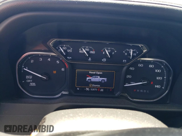2022 GMC Sierra 1500 Elevation with VIN 3GTU9CET7NG196551, listed as a Copart auction lot 54537325 with 52,870 mi miles and Salvage Title. Bid and sale history available at DreamBid. Image 9.