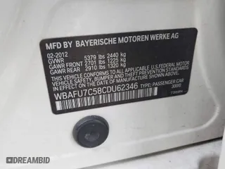 2012 BMW 5 Series 535i xDrive with VIN WBAFU7C58CDU62346, listed as a IAAI auction lot 41628782 with 116,290 mi miles. Bid and sale history available at carsss.com. Image 9.