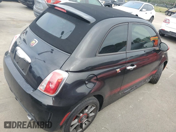2013 FIAT 500 Abarth with VIN 3C3CFFJH4DT670375, listed as a Copart auction lot 74307284 with 0 mi miles and Salvage Title. Bid and sale history available at carsss.com. Image 3.