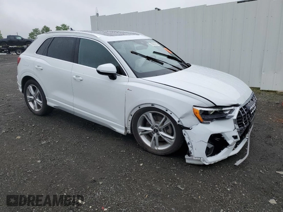 2021 Audi Q3 S line Premium with VIN WA1DECF36M1025713, listed as a Copart auction lot 55221215 with Not provided miles and Salvage title. Bid and sale history available at DreamBid. Image 4.