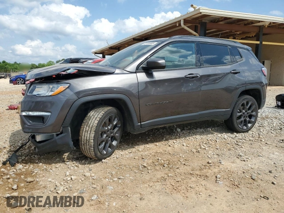 2021 Jeep Compass 80th Anniversary with VIN 3C4NJDEB5MT570640, listed as a Copart auction lot 55100885 with 47,232 mi miles and Salvage title. Bid and sale history available at DreamBid. Image 1.