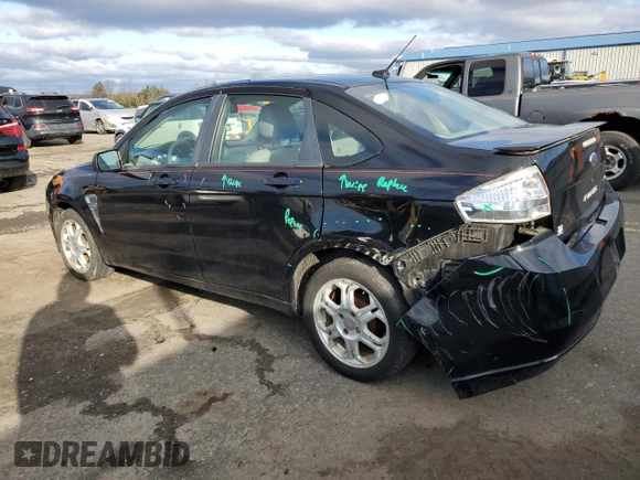 2008 Ford Focus SE with VIN 1FAHP35N18W152677, listed as a Copart auction lot 51209385 with 108,000 mi miles and Salvage Title. Bid and sale history available at carsss.com. Image 2.