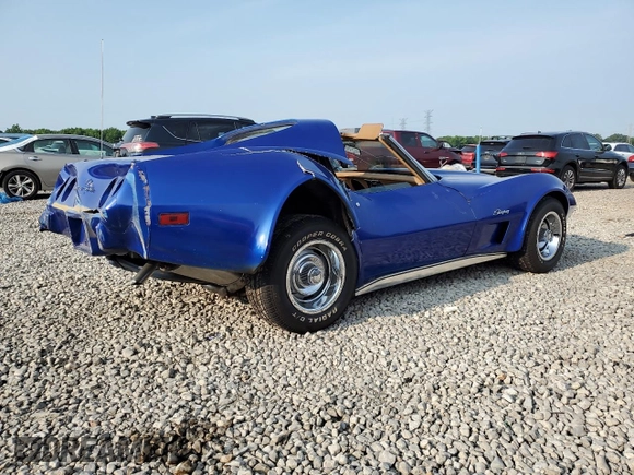 1975 Chevrolet Corvette with VIN 1Z37J5S415588, listed as a Copart auction lot 59477955 with 58,044 mi miles and Salvage title. Bid and sale history available at DreamBid. Image 3.