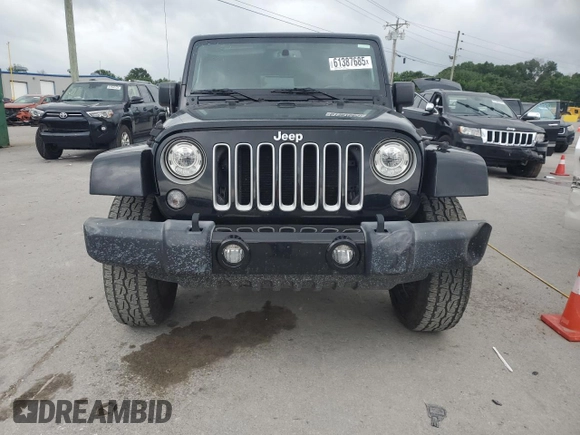 2017 Jeep Wrangler Unlimited Sahara with VIN 1C4BJWEG9HL633296, listed as a Copart auction lot 61387685 with 74,035 mi miles and Salvage title. Bid and sale history available at DreamBid. Image 5.